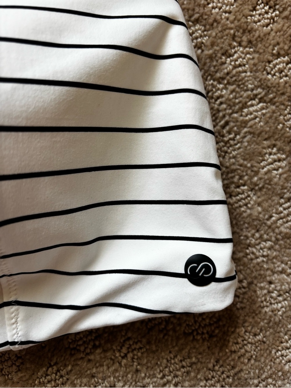 Calia White with Black Stripes Swim Top with Underwire size Large - Picture 7 of 8